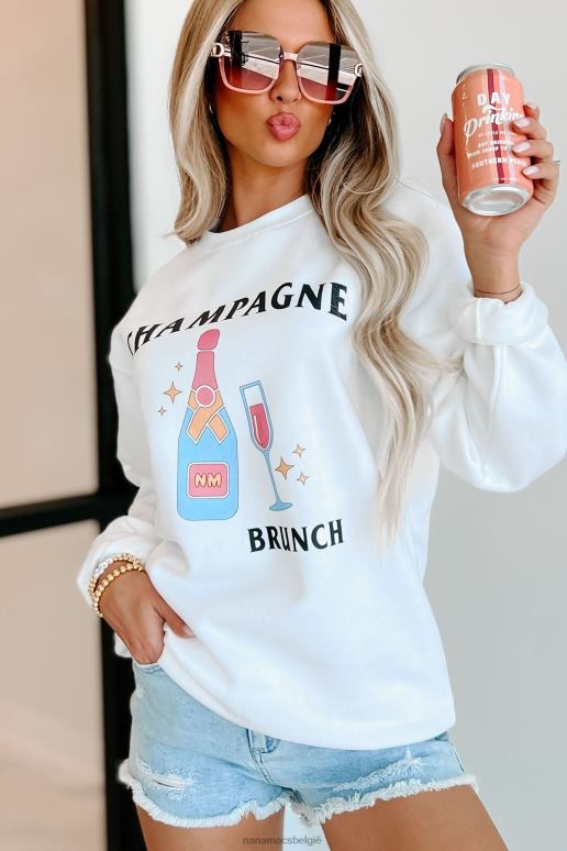 wit champagne brunch graphic - meerdere shirtopties NanaMacs HPTT1049