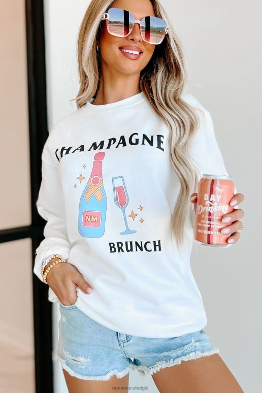 wit champagne brunch graphic - meerdere shirtopties NanaMacs HPTT1049
