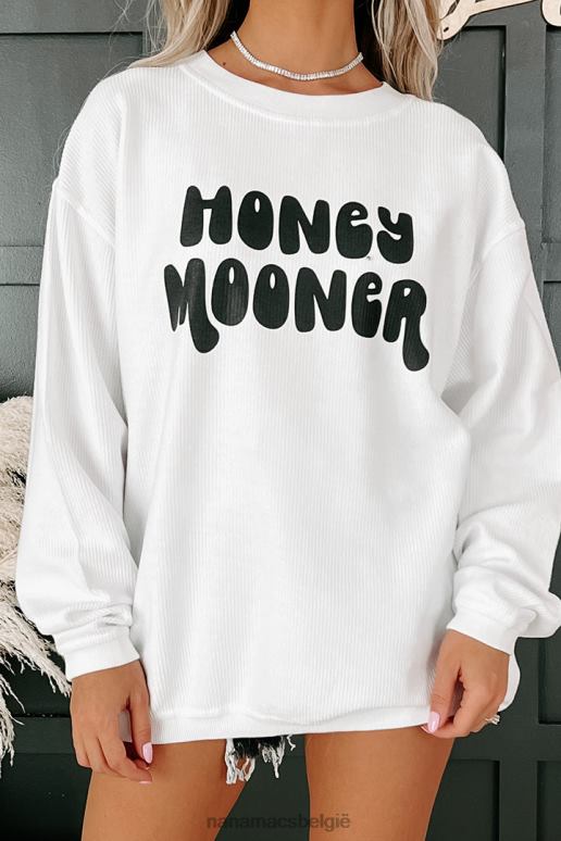 wit honeymooner koord grafische crewneck NanaMacs HPTT1030