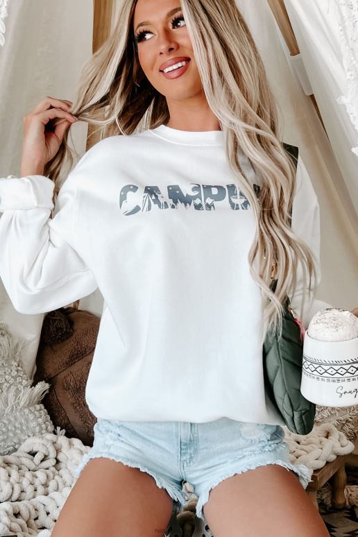 wit/leisteen laten we grafisch kamperen - meerdere shirtopties NanaMacs HPTT1070