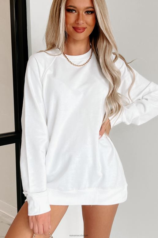 wit lichtgewicht ronde hals met raglanmouwen NanaMacs HPTT653