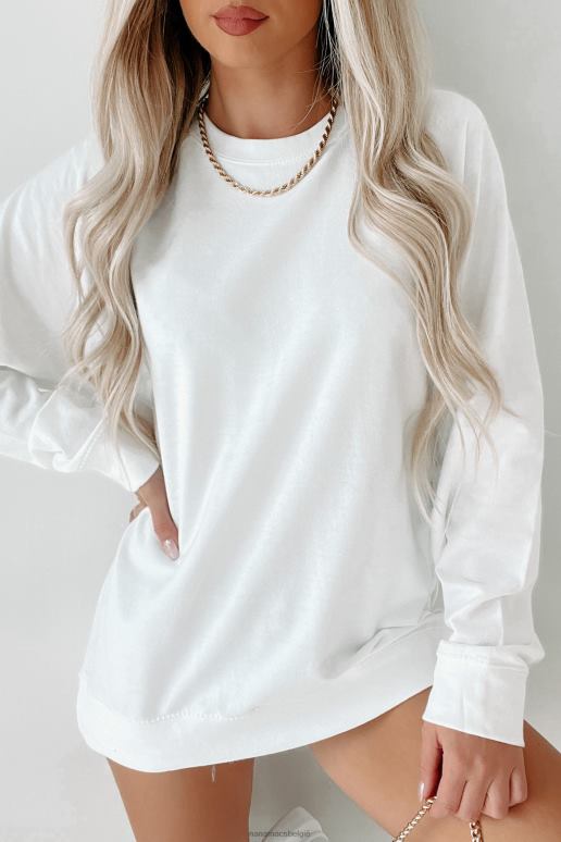 wit lichtgewicht ronde hals met raglanmouwen NanaMacs HPTT653