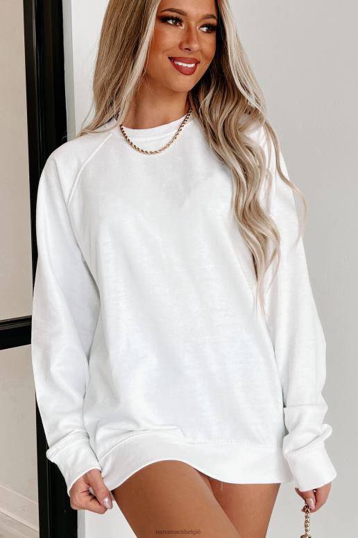 wit lichtgewicht ronde hals met raglanmouwen NanaMacs HPTT653