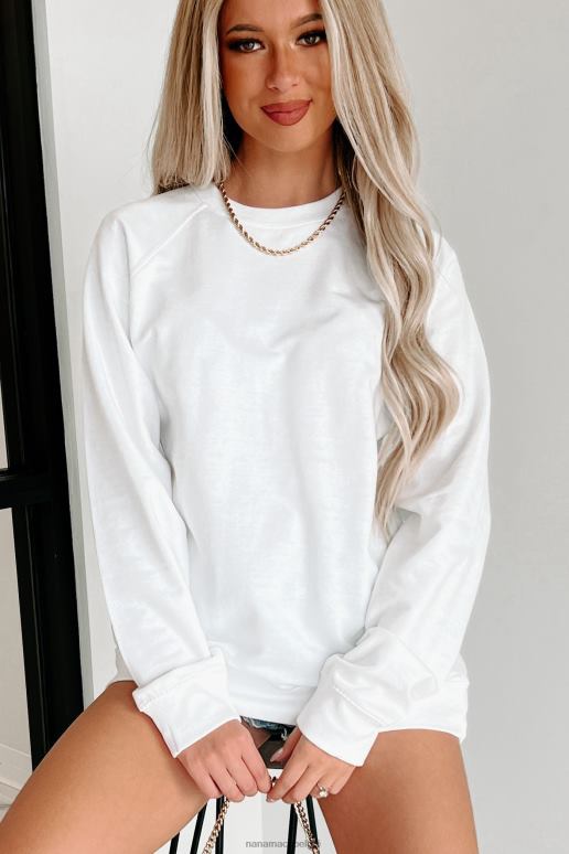 wit lichtgewicht ronde hals met raglanmouwen NanaMacs HPTT653