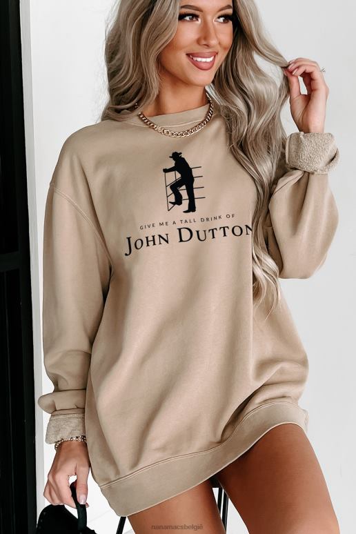 zandsteen tall drink of john vintage wash grafische ronde hals NanaMacs HPTT1042