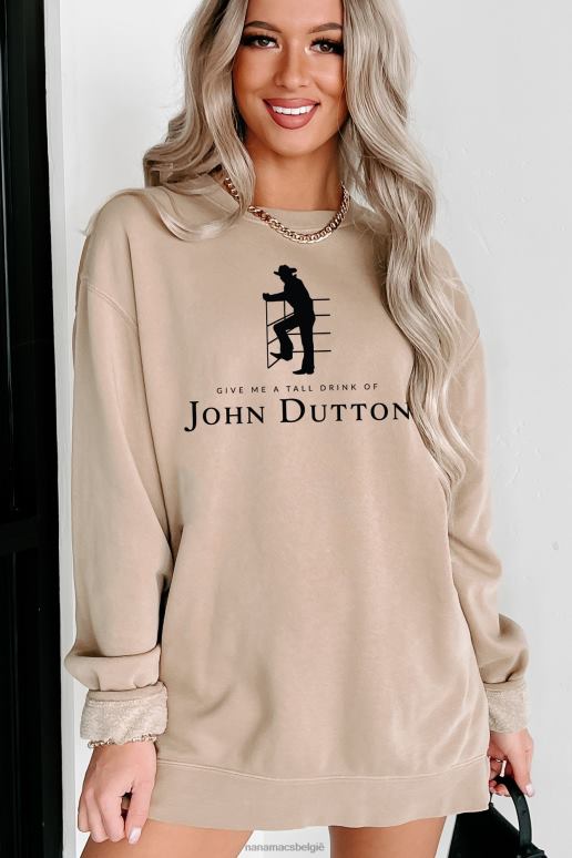 zandsteen tall drink of john vintage wash grafische ronde hals NanaMacs HPTT1042