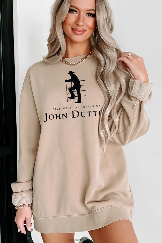 zandsteen tall drink of john vintage wash grafische ronde hals NanaMacs HPTT1042