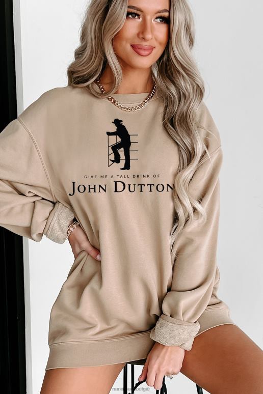 zandsteen tall drink of john vintage wash grafische ronde hals NanaMacs HPTT1042