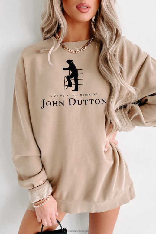 zandsteen tall drink of john vintage wash grafische ronde hals NanaMacs HPTT1042