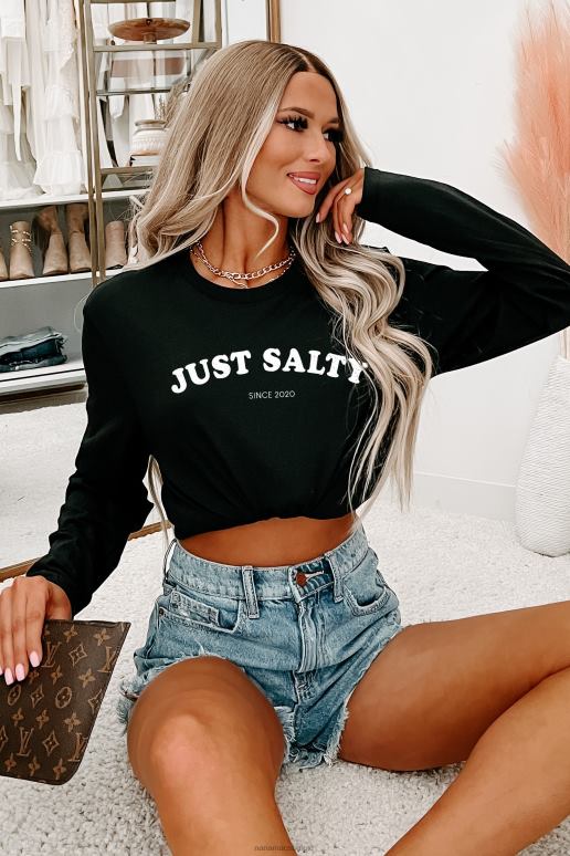 zwart gewoon zoute grafische meerdere shirtopties NanaMacs HPTT1057