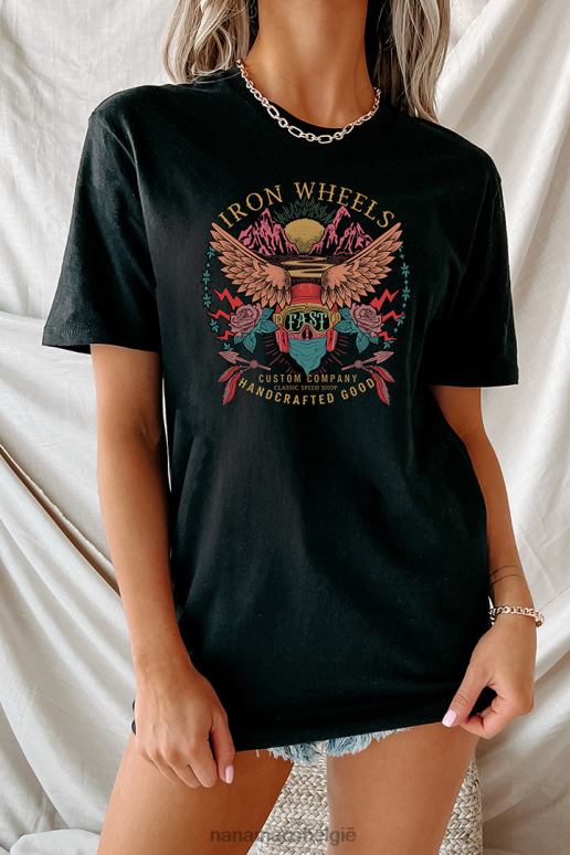 zwart ijzeren wielen grafisch meerdere shirtopties NanaMacs HPTT1004