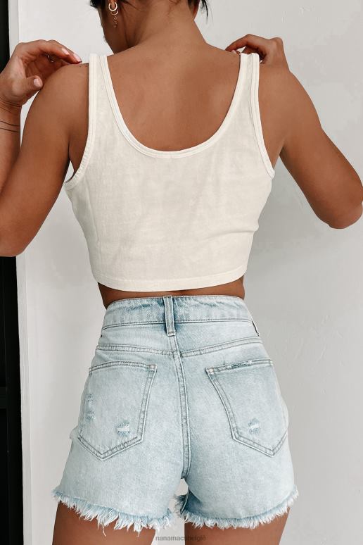 Franse vanille tank met ronde hals NanaMacs HPTT559