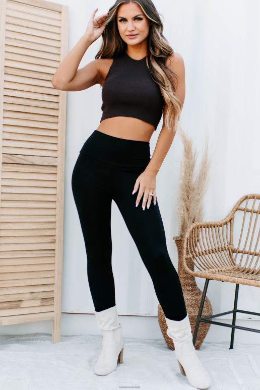 donkere chocolade verloren in lagen cropped sweatertank NanaMacs HPTT1305