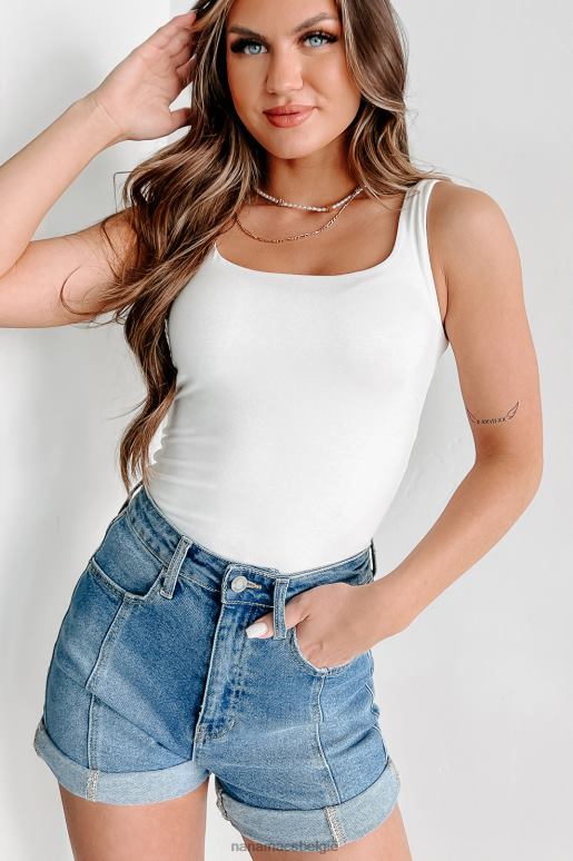 ivoor asher dubbellaagse tanktop met vierkante hals NanaMacs HPTT681