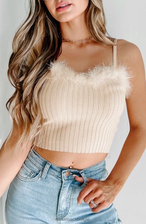 room zonder reden gebreide tanktop met verenrand NanaMacs HPTT186