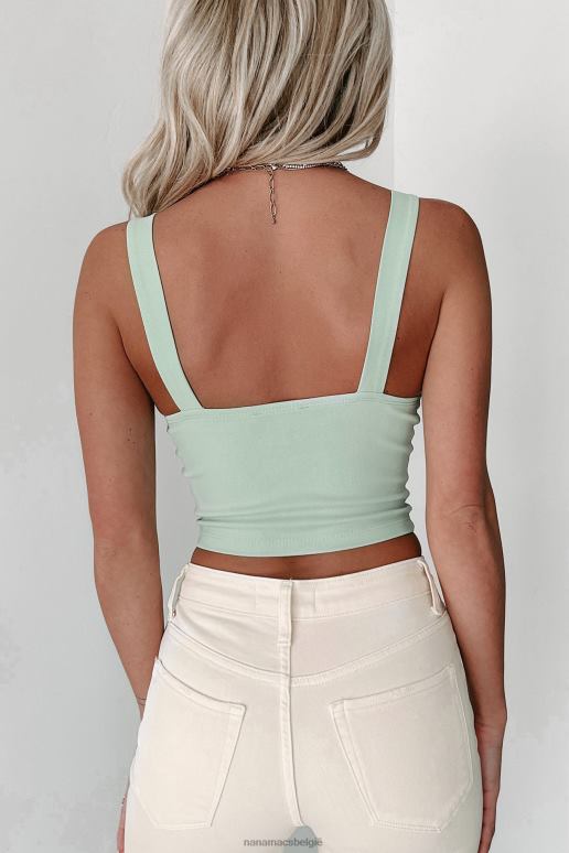 stoffige salie can't say vaarwel rekbare korset tanktop NanaMacs HPTT66