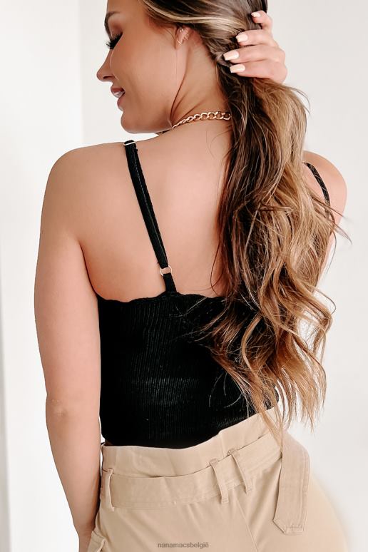 zwart heel de charade geschulpte gebreide tanktop NanaMacs HPTT838