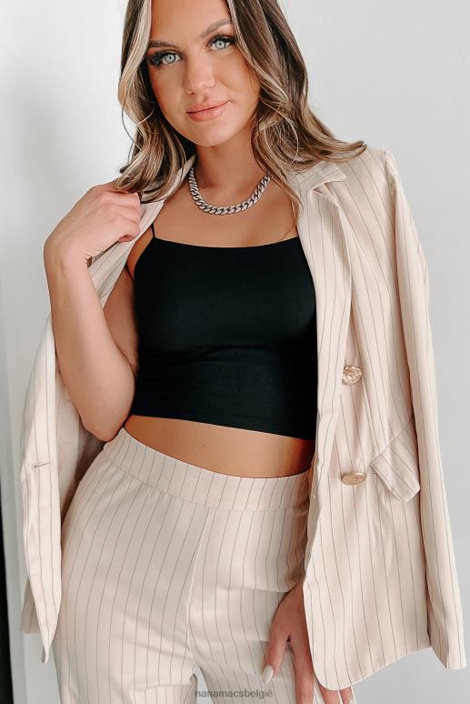 zwart jonge gedurfde dubbellaagse cropped spaghetti-tanktop NanaMacs HPTT604