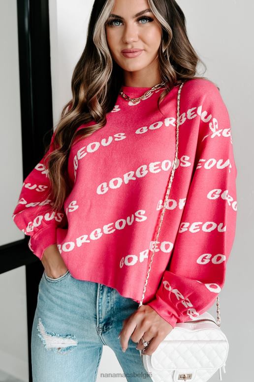 fuchsia prachtige girly bedrukte trui NanaMacs HPTT1731