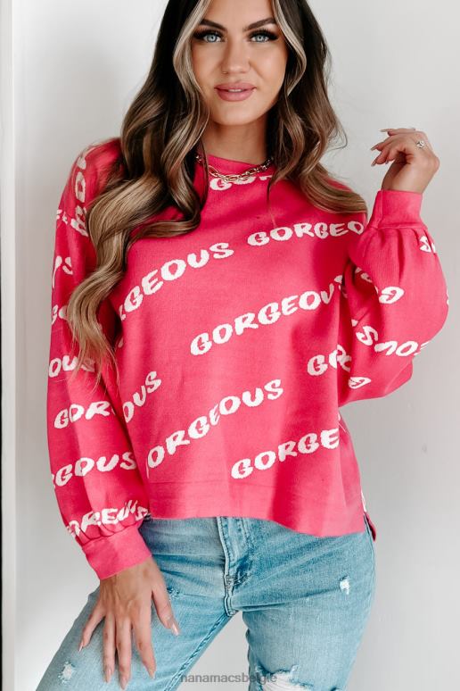 fuchsia prachtige girly bedrukte trui NanaMacs HPTT1731