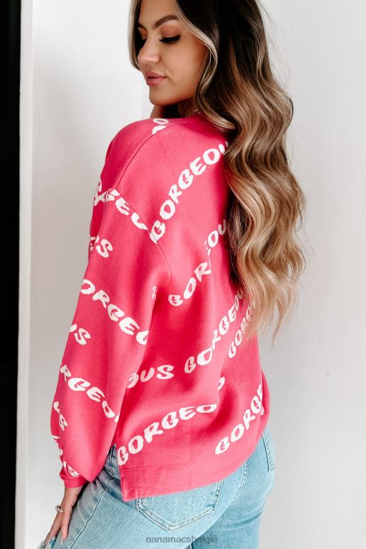 fuchsia prachtige girly bedrukte trui NanaMacs HPTT1731