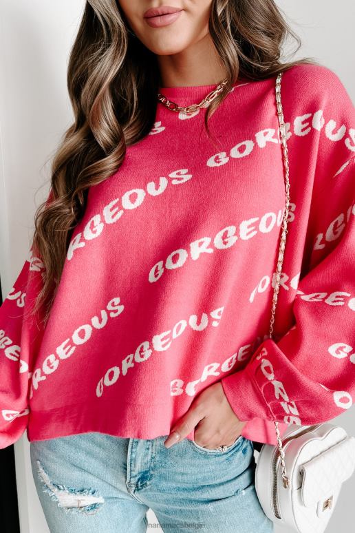 fuchsia prachtige girly bedrukte trui NanaMacs HPTT1731