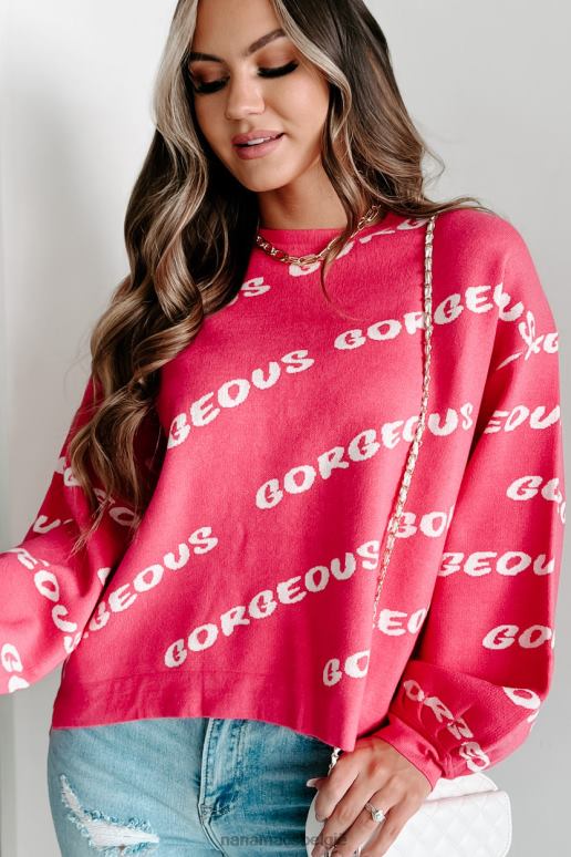 fuchsia prachtige girly bedrukte trui NanaMacs HPTT1731