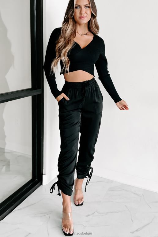 zwart verwacht een leuke trui met gekruiste voorkant NanaMacs HPTT1726