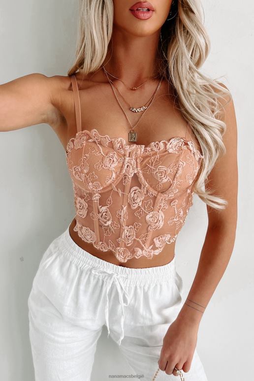 blozen verleidelijk lot korsettopje met bloemmotief NanaMacs HPTT118