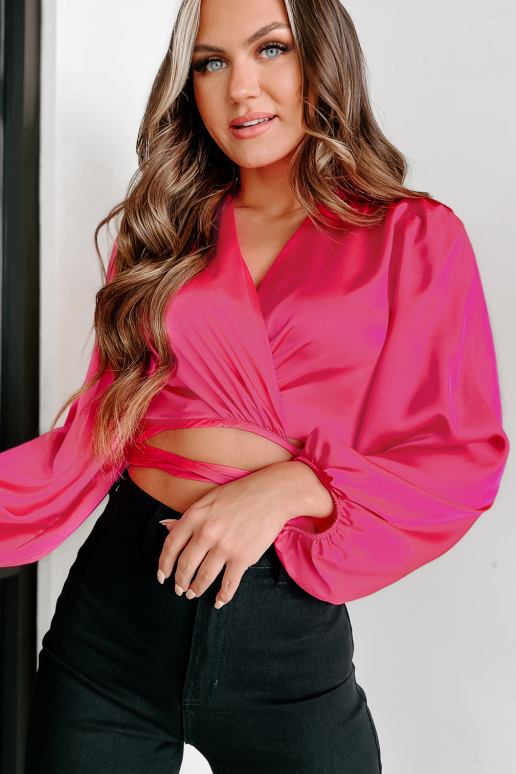 fuchsia got me in knots satijnen wikkeltop NanaMacs HPTT99