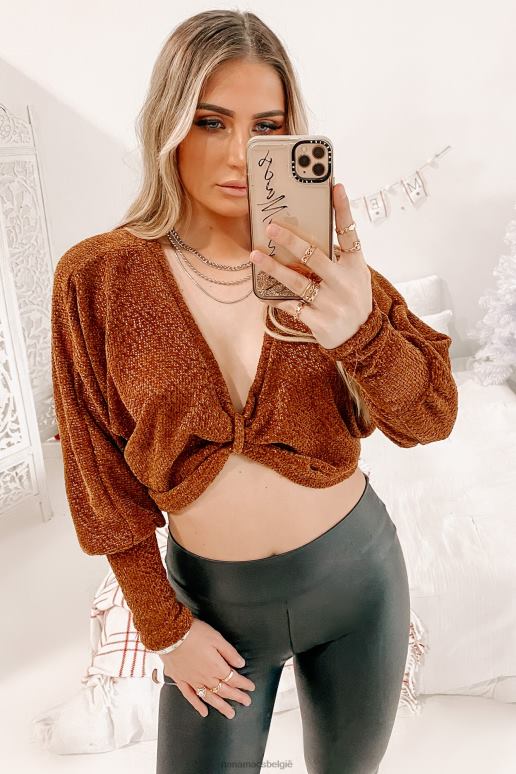 kameel emerson cropped chenille gebreide trui NanaMacs HPTT268