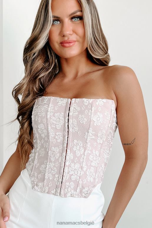 mistige mauve tot ziens strapless korsettopje met textuur NanaMacs HPTT22