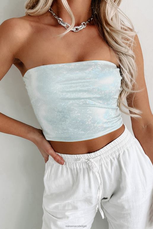 zilver Space Princess holografische glitter tube top NanaMacs HPTT119