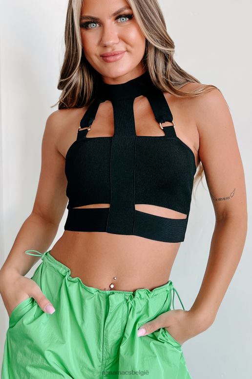 zwart maak de cropped uitgesneden top losser NanaMacs HPTT11