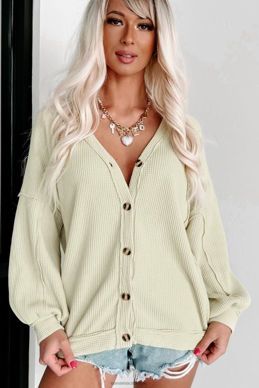 lichtgroen so hopeful wafel gebreide cardigan top NanaMacs HPTT3729