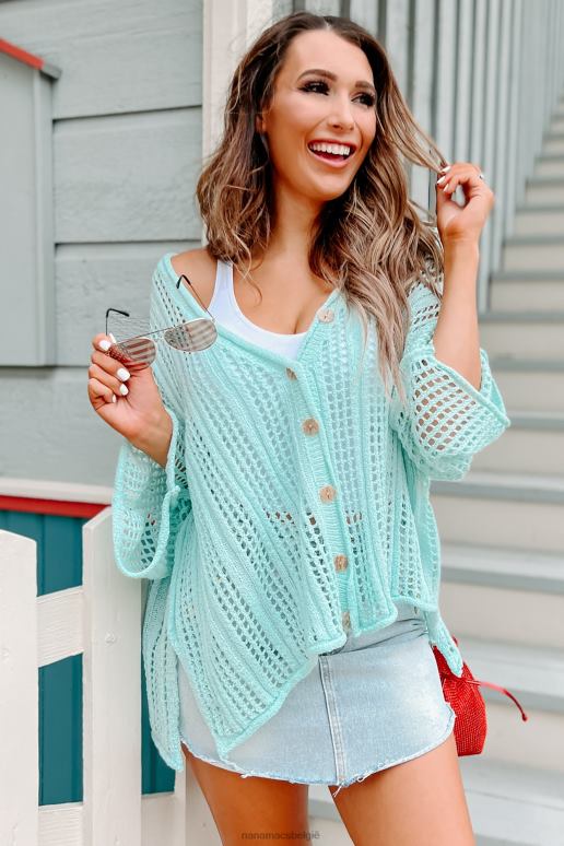 munt vrolijke hoopvolle open gebreide cardigan/top NanaMacs HPTT953