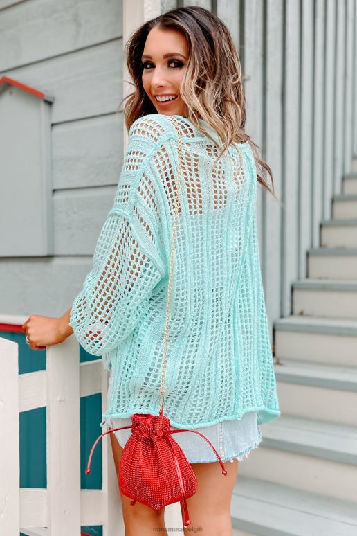 munt vrolijke hoopvolle open gebreide cardigan/top NanaMacs HPTT953