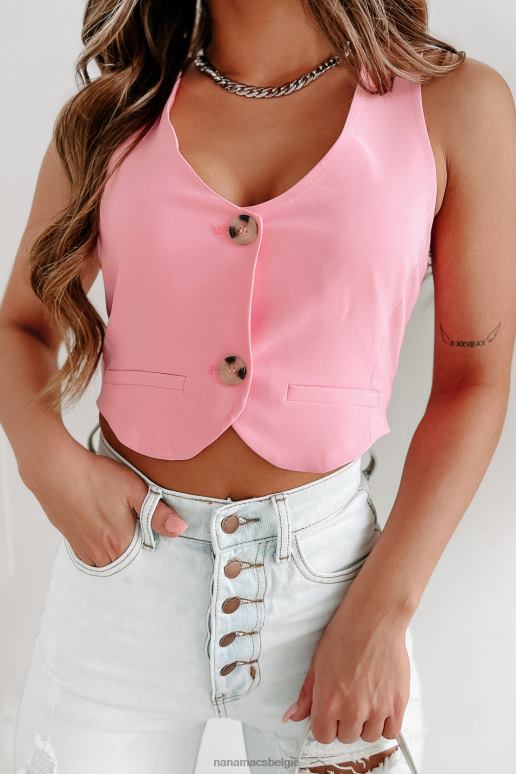 roze daar bovenop vest met dubbele knoop NanaMacs HPTT1677