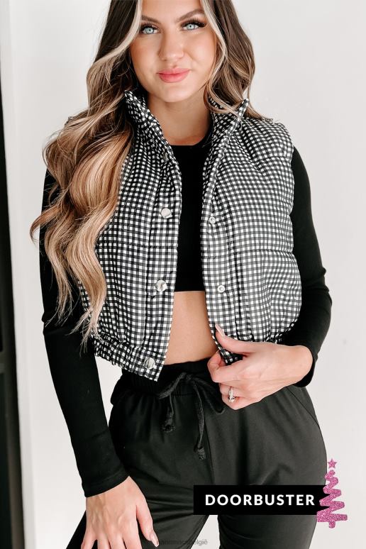 wit Zwart back in action geruit puffervest NanaMacs HPTT3835