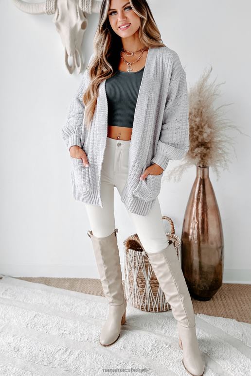 zilver eldora chenille gebreid vest NanaMacs HPTT3741